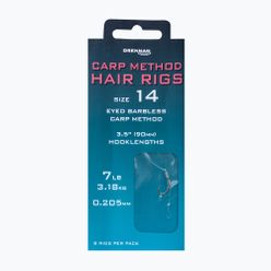 Vlasové návazce Drennan Carp Method s očkem bez háčku + vlasec 8 ks čiré HNHCMT014