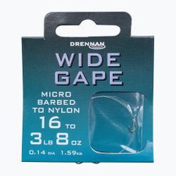 Drennan Wide Gape methode leader micro barbless hook + line 8 ks čirý HNWDGM018