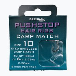 Drennan Pushstop H'Rig Carp Match method návazce se zarážkou, bezháčkový háček + vlasec 8 ks čiré HNQCMA014