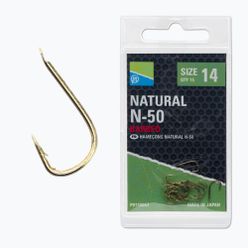 Preston Natural N-50 15 kusů zlatých rybářských háčků P0150057