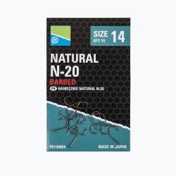 Preston Natural N-20 rybářské háčky 15 ks černé P0150062