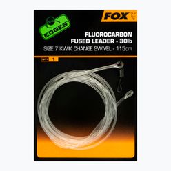 Kaprový návazec Fox Fluorocarbon Fused Leader 30 lb - Kwik Change Swivel 115 cm transparentní CAC717