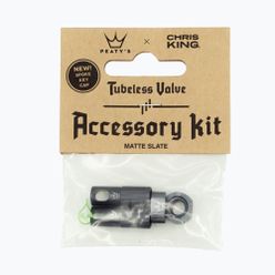 Víčko ventilku pneumatiky Peaty'S X Chris King Mk2 Tubeless Valves Accessory Kit grey 83806