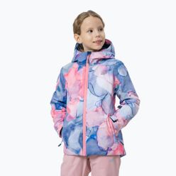 Dětská lyžařská bunda 4F modro-růžová HJZ22-JKUDN002