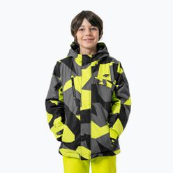 Dětská lyžařská bunda 4F černožlutá HJZ22-JKUMN002