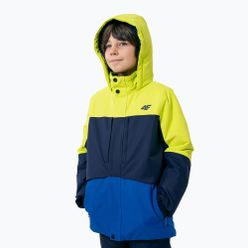 Dětská lyžařská bunda 4F zeleno-modrá HJZ22-JKUMN004
