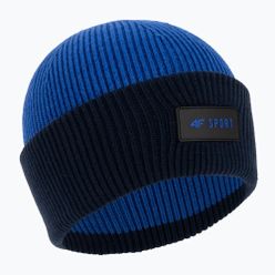 Dětská zimní čepice 4F tmavě modrá a černá HJZ22-JCAM004