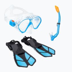 Dětský šnorchlovací set  AQUASTIC Maska + Ploutve + Šnorchl modrý MSFK-01SN