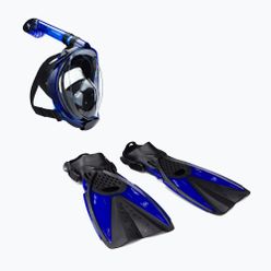 Šnorchlovací set  AQUASTIC Maska Fullface + Ploutve modrý SMFA-01SN