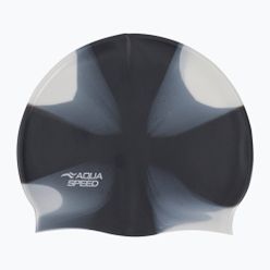 AQUA-SPEED Bunt 78 černobílá plavecká čepice 113