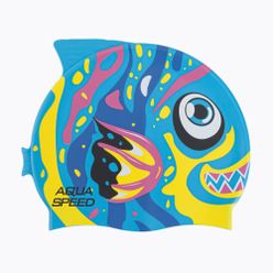 AQUA-SPEED Zoo Fish 01 modro-žlutá plavecká čepice 115