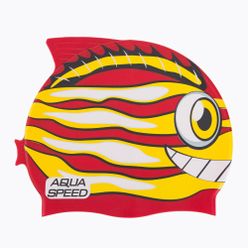 AQUA-SPEED Zoo Fish 31 plavecká čepice, červená a žlutá 115