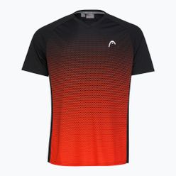 Pánské tenisové tričko HEAD Topspin černo-oranžové 811422