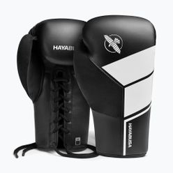 Hayabusa S4 Lace Up boxerské rukavice bílé S4LACBG-BK