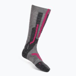 Dámské lyžařské ponožky UYN Ski Merino light grey/pink