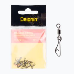 Delphin Rollings Swivel With Hooked Snap 10 ks černá 969B03004