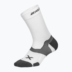 2XU Vectr Cushion Crew bílo-šedé sportovní ponožky UA5053E