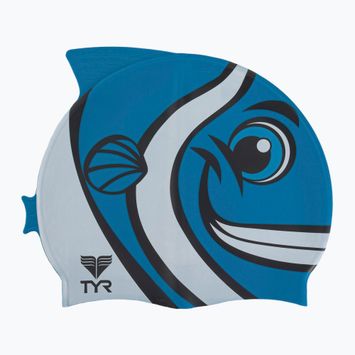 Dětská plavecká čepice TYR Charactyr Happy Fish modrá LCSHFISH