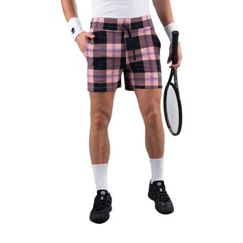 Pánské tenisové šortky HYDROGEN Tartan black/pink T00519E78