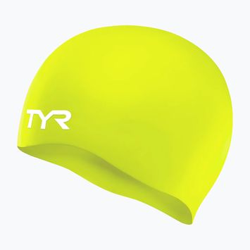 Dětská plavecká čepice TYR Wrinkle-Free Silicone limelight