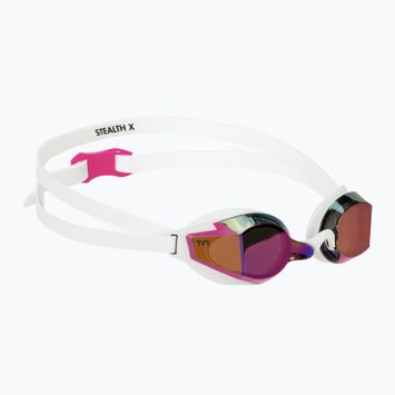 Plavecké brýle TYR Stealth-X Performance Mirrored pink/white