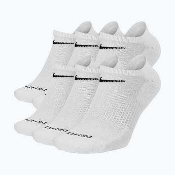 Pánské ponožky Nike Everyday Plus Cushioned No Show 6 párů white/black