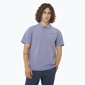 Pánské tričko Salomon Trackline Polo blue granite