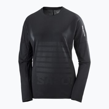 Pánské běžecké tričko longsleeve Salomon Sense Aero Tee GFX deep black/black