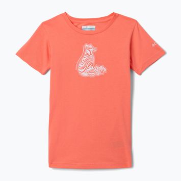 Dětské trekingové tričko Columbia Mission Lake Graphic hot coral/foxy swirl