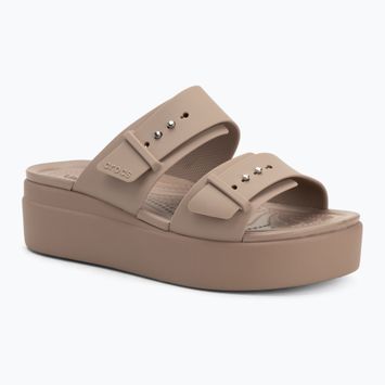 Dámské nazouváky Crocs Brooklyn Low Wedge latte
