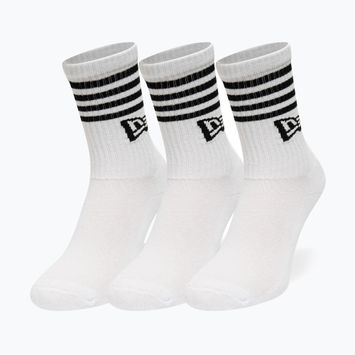 Ponožky  New Era Stripe Crew 3 páry white