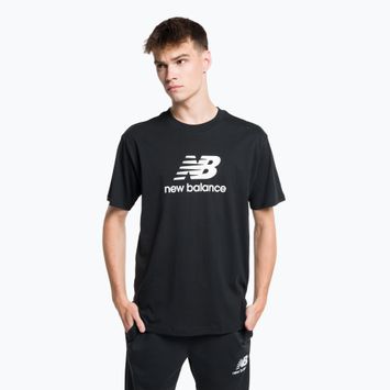 Pánské tričko New Balance Essentials Stacked Logo Co černé NBMT31541BK