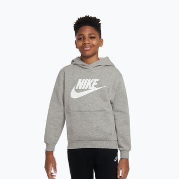 Dětská mikina Nike Club Fleece Hoodie dark grey heather/white