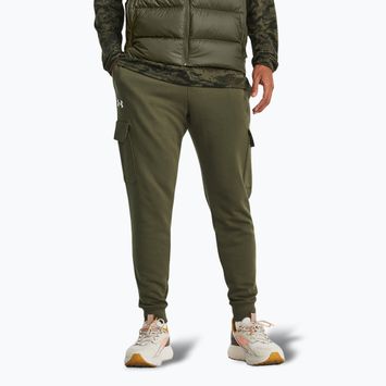 Pánské kalhoty Under Armour Rival Fleece Cargo Jogger marine od green / white