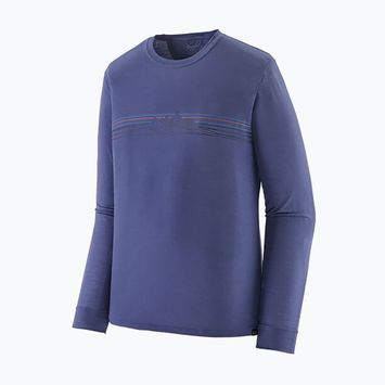 Pánské tričko longsleeve Patagonia Cap Cool Merino Blend Graphic strata stripe/solstice purple