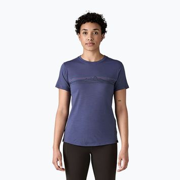Dámské tričko Patagonia Cap Cool Merino Blend Graphic Shirt strata stripe: solstice purple