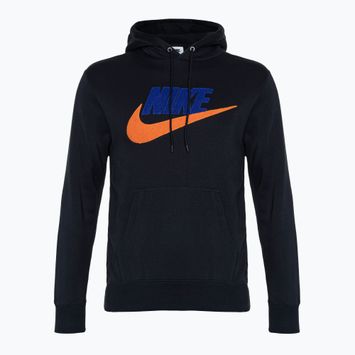 Pánská mikina Nike Club Fleece Hoodie black/safety orange