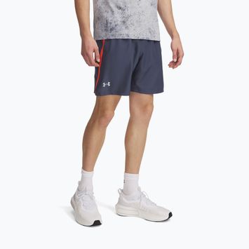 Pánské běžecké šortky Under Armour Launch 7" downpour gray / fire / reflective