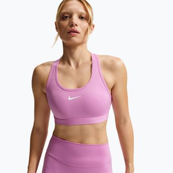 Sportovní podprsenka Nike Swoosh Medium Support light magenta/white