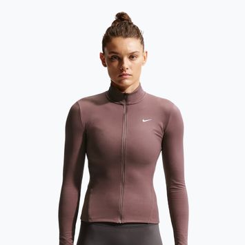Dámská tréninková mikina Nike One Fitted Dri-Fit Full-Zip burgundy tattoo/white