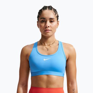 Tréninková podprsenka Nike Swoosh Medium Support university blue/white