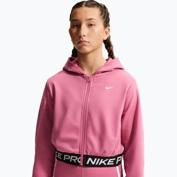 Dětská mikina Nike Pro Fleece Dri-Fit Full-Zip peony/peony/black/white