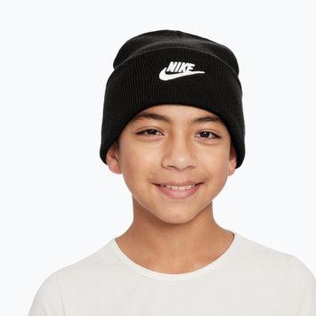 Dětská zimní čepice Nike Peak black heather/white