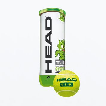 Sada tenisových míčků 3 ks. HEAD Tip zelená/žlutá 3B 578133