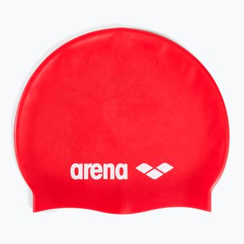 Arena Classic Silikonová červeno-bílá plavecká čepice