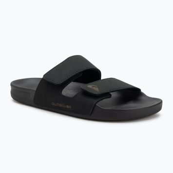 Pánské nazouváky Quiksilver Rivi Leather Double Adjust black 1