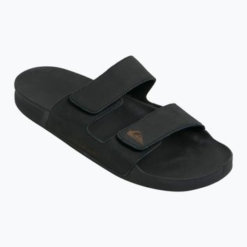 Pánské nazouváky Quiksilver Rivi Leather Double Adjust black 1