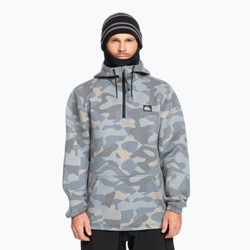 Pánská snowboardová mikina Quiksilver Shredder Hoodie puzzle camo ice flow