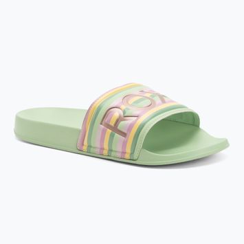 Dámské nazouváky ROXY Slippy II green stripe