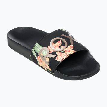Dámské nazouváky ROXY Slippy II black/green print